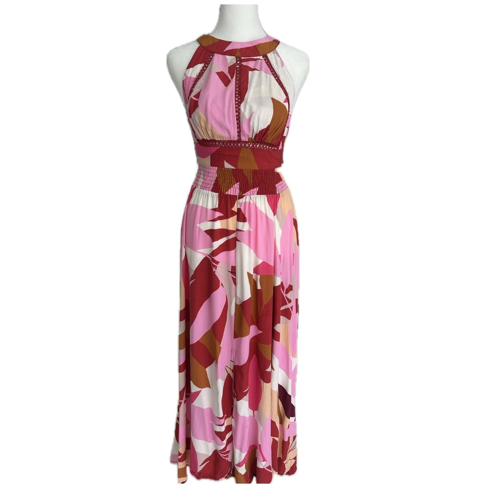 Anthropologie Abel the Label Multicolor Halter Maxi Dress
